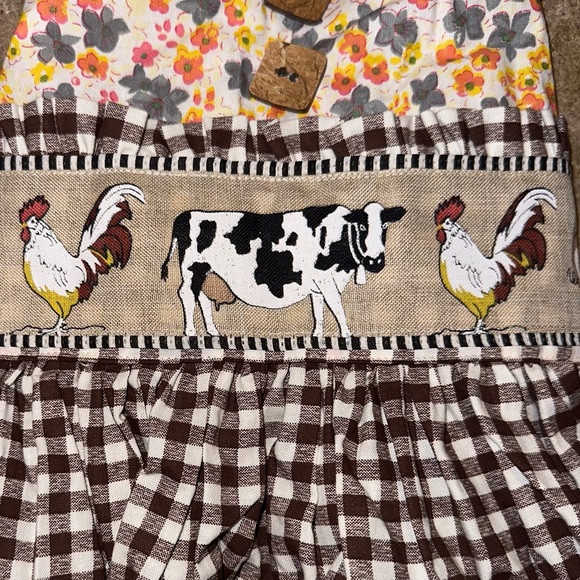 GIRLS RICA ROSIE BOUTIQUE FARMHOUSE PRINT DRESS ROOSTER COW 12 MONTH RARE HTF - Picture 11 of 11
